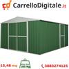 notek Box in Acciaio Zincato Casetta da Giardino in Lamiera 3.60 x 4.30 m x h2.10 m - 185 KG - 15,48 metri quadri - VERDE