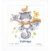VERVACO Kit Punto Croce Contato Gattino GIOCOSO Annuncio Nascita Punto Croce ca. 20 x 22 cm Regalo Personalizzato Set Fai da Te attività Creative Adulti Benvenuto Bambino Cross Stitch