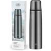 alfi ISOTHERM AV 1000ml, cool grey mat, borraccia isolante in acciaio con bicchiere, ermetica con chiusura automatica, smontabile, caldo per 12 ore, anti-impronte, senza BPA