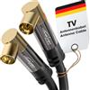 KabelDirekt - Cavo Antenna TV 4K, Coassiale - 90° angolato - 7,5 m - Cavo TV digitale e analogico - Disponibile in 0,5-20 m (Spina angolata/Presa angolata, per DVB-C/DVB-T/DVB-S, nero)