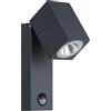 Eglo LED Lampada da parete esterna Sakeda, 1 fiamma, lampada con sensore di | movimento, applique in alluminio pressofuso, colore antracite, IP44