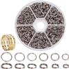 PH PandaHall 1050pz Anellini Doppio Cerchio per Bigiotteria Anelli di Salto Aperti Acciaio Inox, 5/6/7/8mm Anellini Aperti Accessori per Portachiavi Gioielli Braccialetti Collane Fai da Te