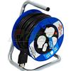 BRENNENSTUHL Tamburo avvolgicavo con USB Garant 180 *IT* 15m H05VV-F3G1,5, 3 prese 16A coperchi autochiudenti, 2 connessioni USB