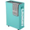 IHOMAGIC Portabiancheria, IHOMAGIC Cesto Biancheria con Ruote, Cesta del Bucato - Sottile Secchi per la Biancheria Pieghevole per Vestiti sporchi pratico per Casa Lavanderia, Dormitorio, 39 x 18,5 x 58 cm, Blu