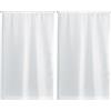 Linder 0323/10/415 - Coppia di Tende a Vetro dritte in stamigna con Passante per astine, Colore: Bianco 55X120