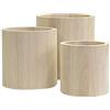 Artemio 14001928 - Vaso Rotondo da Decorare, in Legno, 13 x 13 x 13 cm, Colore: Beige