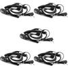 TechSide Microfono Auricolare Avvolgente cavi spiralati Compatibile con Kenwood 2 pin | Radio ricetrasmittenti | TI-F8+ Midland G10 G11V CT890 BaoFeng UV-82 UV5RA | Vigilanza Sicurezza SoftAir (5 Pz)