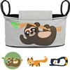 GLÜCKSWOLKE Borsa Passeggino Piccola - 12 Motivi I Organizer per Carrozzina Neonato I Portaoggetti con Dispenser per Salviette I Universale Organizzatore Bambini I Motivo Bradipo (colore grigio)