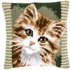 VERVACO Kit Cuscino Punto Croce Gatto Marrone Set Ricamo Principianti Cuscini Gobelin Decorativi ca. 40 x 40 cm Accessori per Lavoretti Creativi DIY Casa Decor Hobby Adulti Cross Stitch