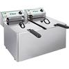 FIMAR Friggitrice da Banco FR88N Vasca Doppia - Acciaio Inox AISI 304 - Con o Senza Rubinetto - Capacità Lt 8 + 8 - Prod Oraria 8 + 8 Kg/h