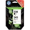 HP Multipack nero / differenti colori SD449EE 338+343 inchiostro: HP 338 - C8765EE + HP 343 - C8766EE