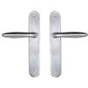 Bricard 984052 984052-Set di Maniglie zamak su Piastra per Porta Interna Senza Chiave (Becco di Cane), Argento