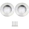 NewZC Maniglia Porta Scorrevole in Acciaio Inox 2 Pezzis Maniglie Rotonde da Incasso Spazzolato Satinato Maniglia Nascosta Armadio con 4 Viti per Cassetti Ante Guardaroba Scorrevoli - Argento