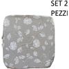 LIBEROSHOPPING Cuscino Coprisedia Mollettone imbottito con fascia elastico GRIGIO FANTASIA 2 PEZZI