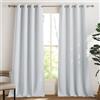 PONY DANCE Tenda Oscurante ad Anelli Soggiorno Tende Termiche Isolanti per Interni e Salotto Curtains Camera da Letto 2 Pezzi L 140 x A 260 cm, Bianco Grigiastro