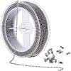BENECREAT 15m 1.5mm Catena a Sfera in Acciaio Inossidabile 304 con 50 PCS Connettori Catena di Prolunga Connettore in Metallo per Artigianato, Gioielli Fai-da-Te