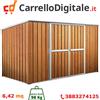Box in Acciaio Zincato Casetta da Giardino in Lamiera 3.45 x 1.86 m x h1.92 m - 98 KG - 6,42 metri quadri - LEGNO