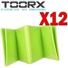 TOORX Kit Maxi Risparmio con 12 Materassini Pieghevoli Salvaspazio Verde Lime - cm 110x48x0,5 - ripiegato cm 27x24x4