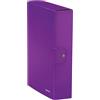 Leitz - Scatola portadocumenti con chiusura a bottone, Cartella progetti in cartone plastificato, Viola metallizzato, 25 x 35 x 8 cm, 39670062