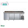 Banco Pizza Refrigerato, 2 Porte, 7 Cassetti Non Refrigerati, dim.mm.2025x800x1000h