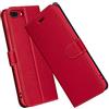 ELESNOW Cover per iPhone 8 Plus / 7 Plus, Flip Custodia in Pelle PU Premium per Apple iPhone 8 Plus / 7 Plus (Rosso)