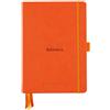 RHODIA 118583C - Taccuino rigido Goalbook Tangerine - A5 14,8X21cm - Puntinato DOT - 240 pag. - Carta Clairefontaine Bianca 90g/m² - 3 nastri, chiusura con elastico - Simil Cuoio