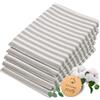 ZOLLNER 5 strofinacci in cotone 50x70 cm - canovacci assorbenti e lunga durata - lavabili a 60°C - a righe grigie e bianche - Qualità gastronomica - certificato OEKO TEX (R)