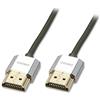 LINDY - Cavo HDMI 2.0 CROMO Slim 4.5 Metri, Cavetto High Speed 4k@60Hz 18G 3D 1080p HDCP 2.2 HDR Certificato ARC, CEC, ATC | Compatibile con TV, Monitor, Xbox, PS4, PS5, Blu-ray, Soundbar con Ethernet