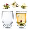 Creano Bicchiere termico a doppia parete 250ml DG-Hoch, set da 2 + 2 fiori di tè - tèlini tè bianco in formato tazza 2x 250ml + tèlini 500ml (confezione da 1)