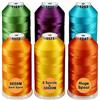 New brothread Set di 6 Colori de Frutta&Giardino poliestere filo di ricamo macchina grande bobina 5000M per tutte le macchine da ricamo