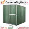 notek Box in Acciaio Zincato Casetta da Giardino in Lamiera 1.75 x 1.85 m x h1.92 m - 70 KG - 3,24 metri quadri - VERDE