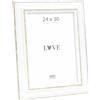 Deknudt Frames Cornice portafoto Basic, Bianco con Nero, Legno, 24 x 30 cm