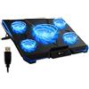 KLIM Cyclone - Base di Raffreddamento PC Portatile + Laptop Stand con 5 ventole + Il Miglior Supporto Raffreddatore + Cooling Pad Gaming PS5 PS4 Xbox One + Blu + Nuova Versione