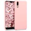 kwmobile Cover per Huawei P20 Custodia - Back Case per Smartphone in Silicone TPU - Protezione Gommata - oro rosa matt