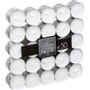 Set 50 candele tea light in cera bianca e vasetto in alluminio durata 4 ore