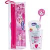 CHICCO TRAVEL SET PER IGIENE ORALE KIT SPAZZOLINO DENTIFRICIO E TAZZA