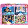 Educa - Puzzle Disney Princess | 4in1 Progressivo 50/80/100/150 pezzi | Principesse Disney | dai 5 anni (17637)