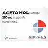 Abiogen Acetamol Bambini 250mg Paracetamolo Supposte Febbre e Dolore, 10 Supposte