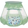Selonis Tenda 105X90cm/100 Palline Castello Con Palline Colorate Per Bambini, Menta:Perla/Grigio/Trasparente