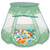 Selonis Tenda 105X90cm/100 Palline Castello Con Palline Colorate Per Bambini, Menta:Bianco/Giallo/Arancione/Babyblue/Turchese