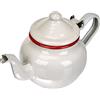 IBILI Teapot 0,5 l of Enamelled Steel in White/Red, 10 x 17 x 10 cm