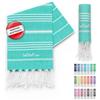 LeStoff Telo per hammam di alta qualità, 100% cotone biologico, prelavato, sostenibile, assorbente e ad asciugatura rapida, per spiaggia, bagno, doccia, yoga, spa e viaggio (50 x 100 cm, turchese)