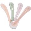 BÉABA - Cucchiai in Silicone per Neonati e Bambini, Set da 4, Cucchiaini Bebé per lo Svezzamento, 2a Infanzia, Flessibile, Punta Arrotondata, Manico Ergonomico, Arcobaleno