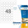 HERMA Etiketten A4 Ø 30 mm rund Weiß Extrem Stark haftend Papier Matt 1200 St., 3 cm