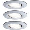 Paulmann 99933 Lampada a incasso LED Calla tonda set da 3 incl 3x6,5W IP65 dimmerabile cromo opaco luce per armadi plastica 4000K 19.5 W, 3 pezzi, 3 Unità