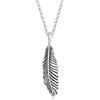 Paulo Fanello Collana da uomo con ciondolo a forma di piuma, in argento 925, 55 cm - 0112460716_55