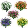 Amajoy - 15 mazzi di fiori artificiali in plastica sintetica resistente ai raggi UV, piante per interni, vasi esterni, piante da appendere, vaso da giardino, decorazione per matrimoni e cascine