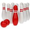 BS Toys Bowling in Legno - Birilli per Bambini & Adulti - Per Interni & Esterni - Giochi da Tavolo - Ideale per Bambini dai 3 Anni - Betulla di Alta Qualità - Set Blu, Rosa & Giallo