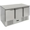 Ristoattrezzature Modello: 93250031687004,Banco frigo saladette con piano in acciaio inox 3 porte 1365x700x850h mm statico