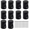 NATUCE 10PCS Nero Pomelli per Porta, Pomolo per Mobile, Pomelli per Mobili con Viti, Maniglia per Armadietto, Manopole per Mobili da Cucina, Pomelli per Cassetti per Porta, Armadio, Cassetto Credenza
